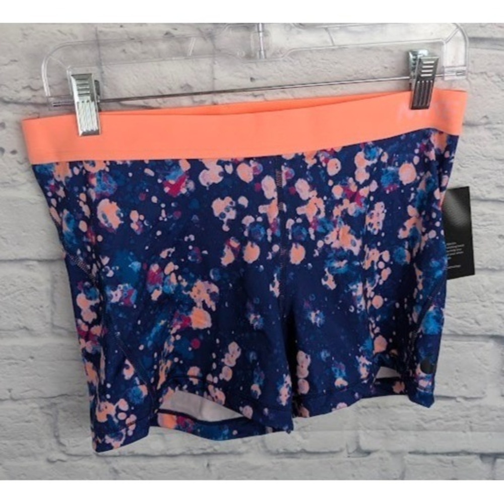 Nike Pro Cool Dri Fit Training Shorts Women's Size XL Cosmic Blue Orange 3"